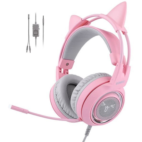 Наушники с ушками Somic G951S (розовый)