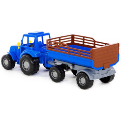 Игровой набор Полесье 84781 Трактор "Мастер" (синий) с прицепом №2