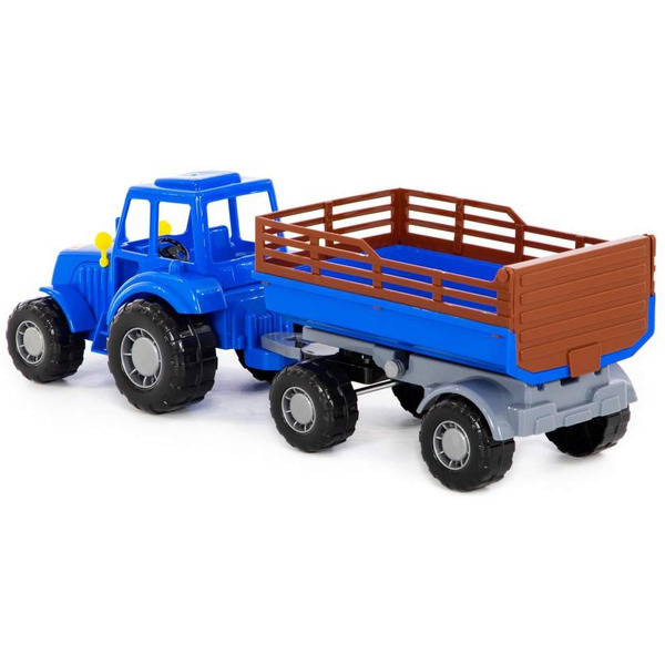 Игровой набор Полесье 84781 Трактор "Мастер" (синий) с прицепом №2