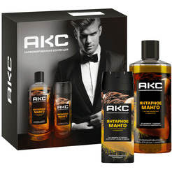 Подарочный набор Акс янтарное манго 2025 (део аэрозоль 150мл+гель д/душа 250мл)