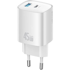 Сетевое зарядное Usams CC290 T66 45W GaN (белый)