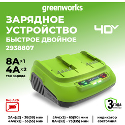Зарядное устройство Greenworks G40UC8 2938807 (2x40В)