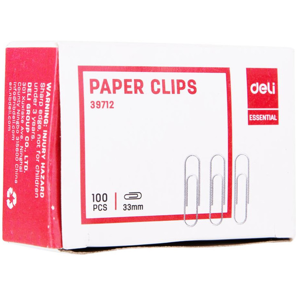 Скрепки Deli 39712 (100 шт)