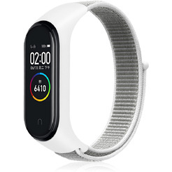 Ремешок Bingo Nylon для Xiaomi Mi Band 3/4/5/6 (белый)