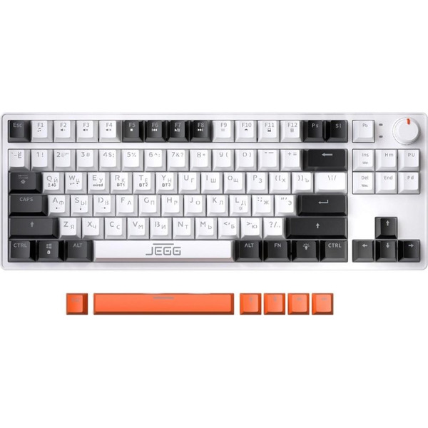 Клавиатура JEGG ZA87 Pro White Black Orange (TNT Yellow)
