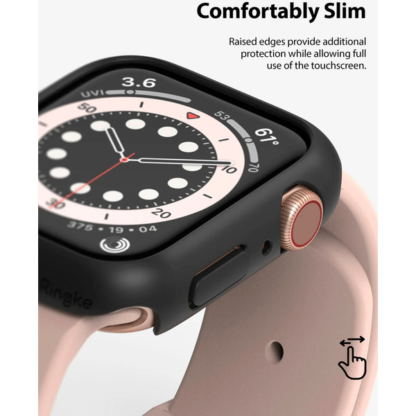 Чехол Ringke SLIM для Apple Watch SE3/SE2/SE/6/5/4 44mm CLEAR(1шт) + BLACK(1шт)