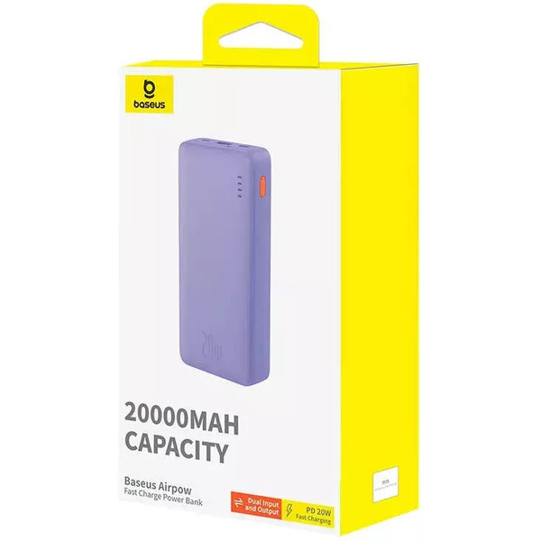 Внешний аккумулятор Baseus Airpow Fast Charge Power Bank 20W 20000mAh (сиреневый)