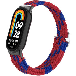Ремешок Bingo Braided для Xiaomi Mi Band 8 (красный с синим)