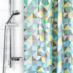 Штора для ванной комнаты Вилина 6666-2219-1 (треугольная мозаика серая)
