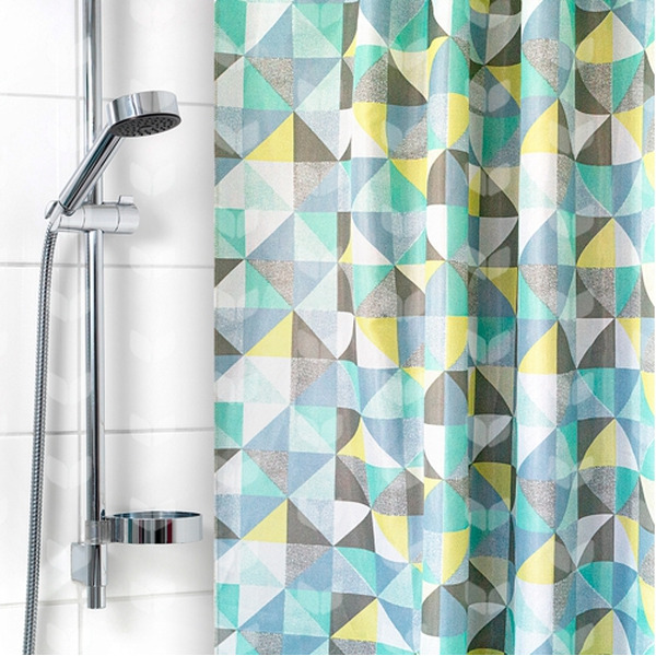 Штора для ванной комнаты Вилина 6666-2219-1 (треугольная мозаика серая)