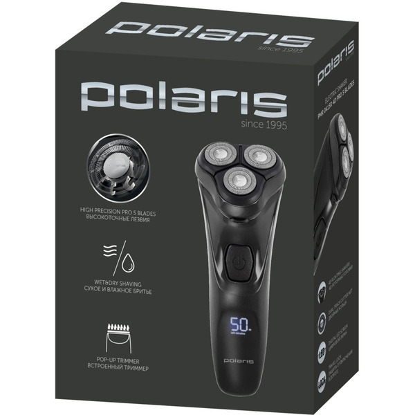 Бритва электрическая POLARIS PMR 0415R 4D PRO 5 blades (черный)