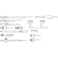 Набор торцевых головок и бит ТРЕК TR15108 (108 предметов)