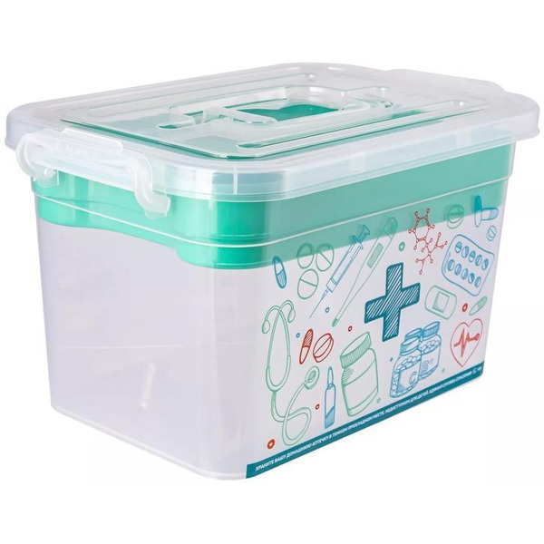 Контейнер для аптечки с вкладышем Полимербыт «Домашний доктор» 10 л. 4381003