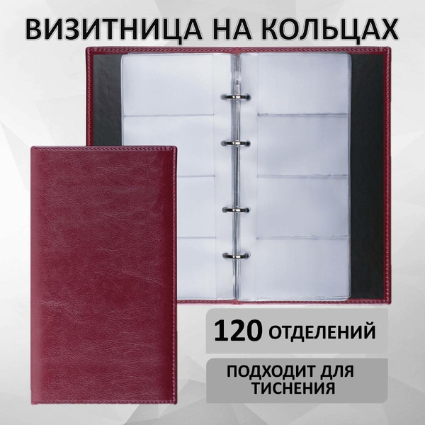 Визитница на кольцах на 240 визиток BRAUBERG 231665