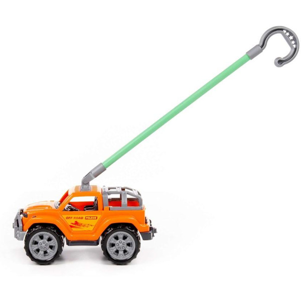 Игрушка-каталка Полесье Легионер с ручкой 63936 (оранжевый)