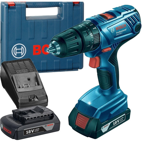 Ударная дрель-шуруповерт Bosch GSB 180-LI Professional 0.601.9F8.307 (с 2-мя АКБ, кейс)