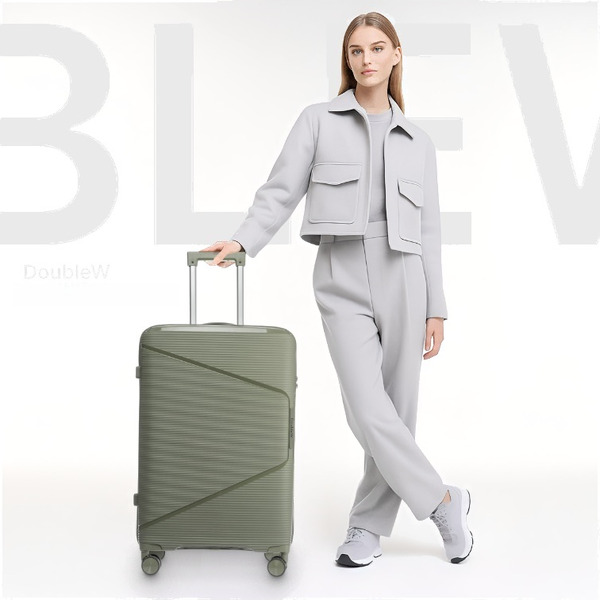 Чемодан на колесах DoubleW Nexo (L, олива)