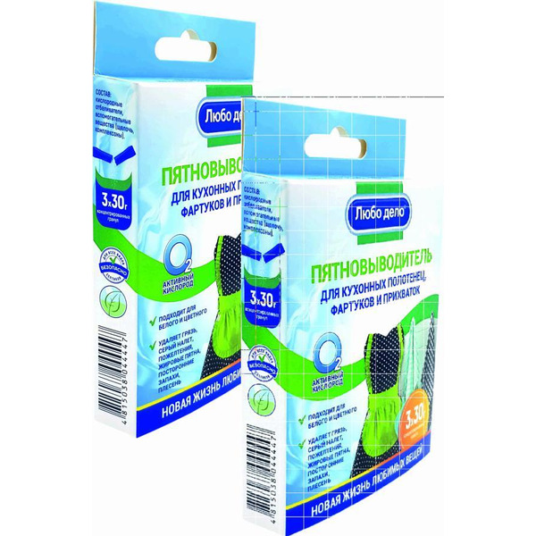 Пятновыводитель-отбеливатель Любо дело Активные гранулы для кухонных полотенец, фартуков и прихваток 3х30 г
