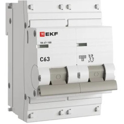 Выключатель автоматический EKF PROxima ВА 47-100 2P 63А (C) 10kA