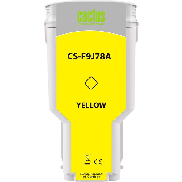 Картридж струйный Cactus CS-F9J78A 727 XXL желтый (300мл) для HP DJ T920/T930/T1500/T1530/T2500/T2530