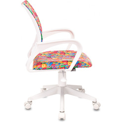 Кресло Бюрократ Burokids 1W (мультиколор алфавит/пластик белый)