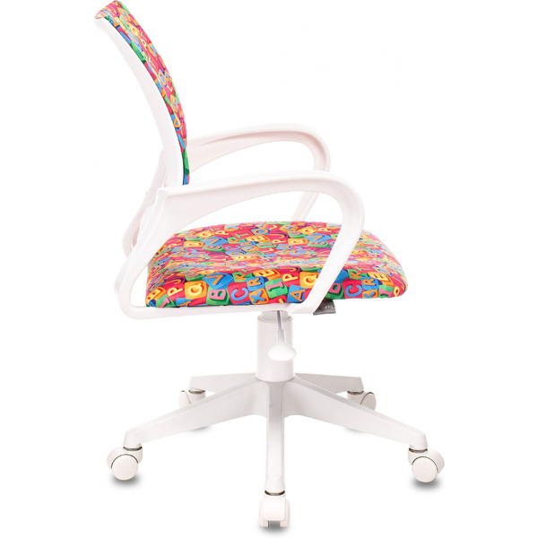 Кресло Бюрократ Burokids 1W (мультиколор алфавит/пластик белый)