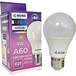 Лампочка RIONA Lighting LED-M A60 9W 4000K E27