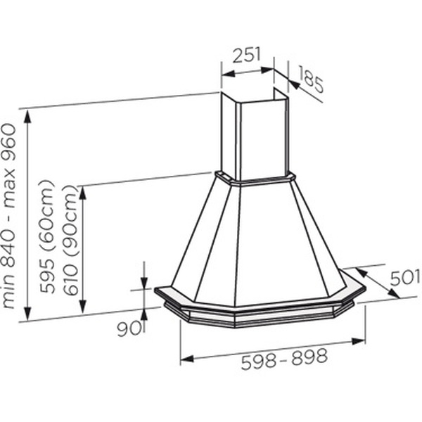 Кухонная вытяжка Jetair Aspen WH/A/60 T.Grezzo