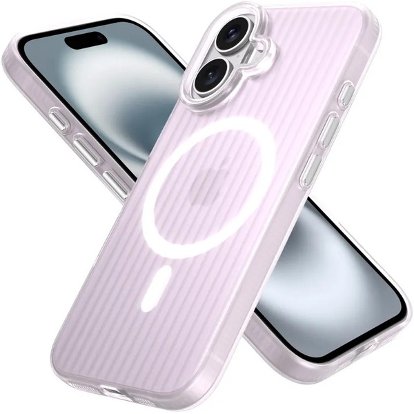 Задняя накладка CASE Translucent Strip Apple iPhone 16 (белый)