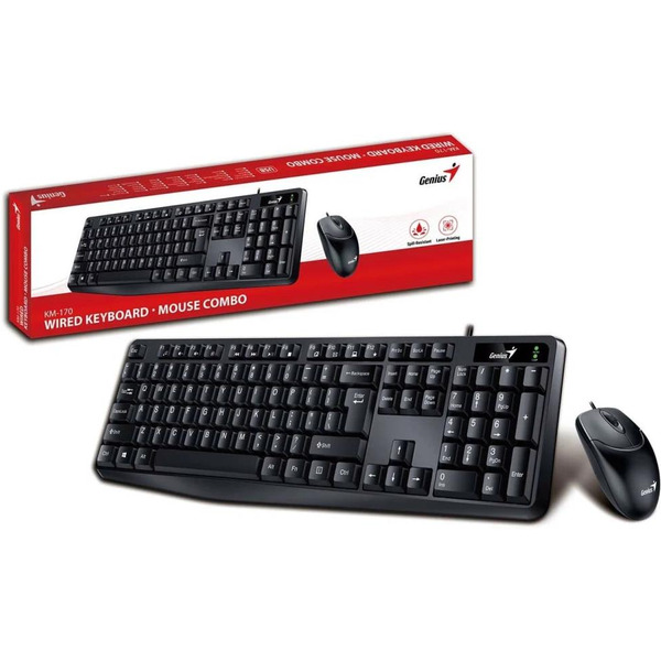 Проводной комплект (мышь + клавиатура) Genius Smart КМ-170 (чёрный)