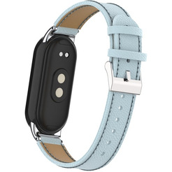 Ремешок BINGO Leather Litchi для XIAOMI Mi Band 8 Голубой