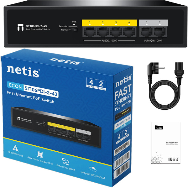 Коммутатор Netis ST106PDI-2-43
