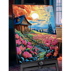 Картина по номерам Флюид Цветочный домик 40x50 SHR0573