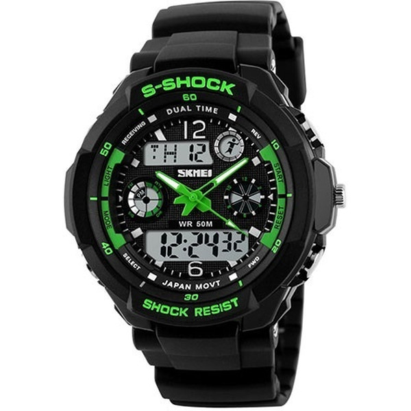 Наручные часы Skmei S-Shock 0931-1 (черный/зеленый)