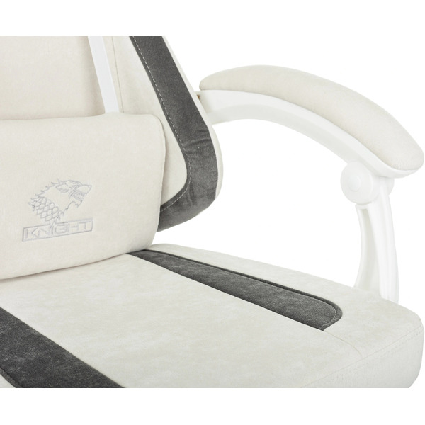 Кресло игровое Knight Wolf WH (молочный/серый)