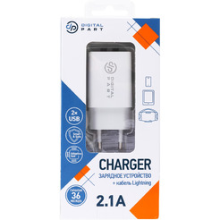 Зарядное устройство DigitalPart WC-250 2.1A (белый)