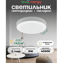 Светильник TruEnergy 9W 4000K 10120