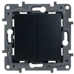 Выключатель двухклавишный Legrand Etika 672602-00.00-00.00-00.01