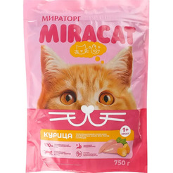 Сухой корм для кошек Мираторг Miracat Для взрослых кошек всех пород с курицей (0.75кг)