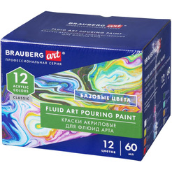 Краски акриловые для техники Флюид Арт BRAUBERG ART 192236