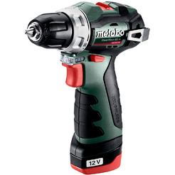 Дрель-шуруповерт Metabo PowerMaxx BS BL (601721500) с 2-мя АКБ, кейс