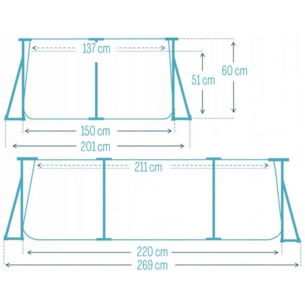 Каркасный бассейн Intex Rectangular Frame 28266 (220x150x60)