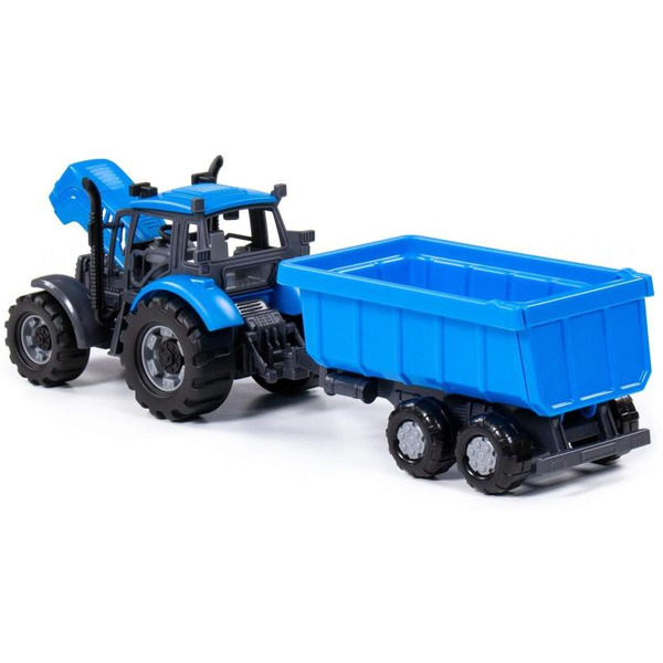 Трактор Полесье Прогресс с прицепом 91277 (синий)