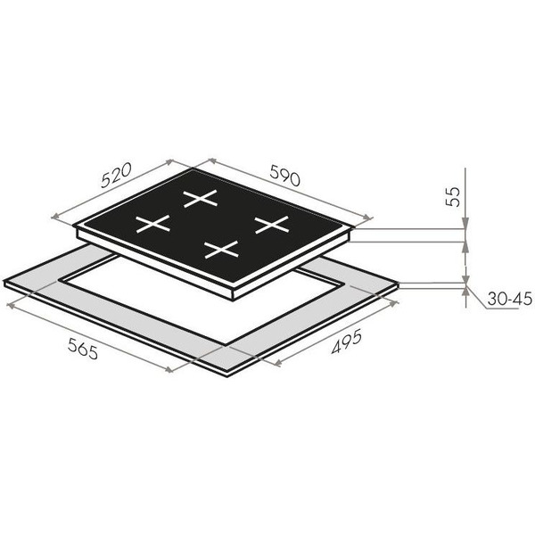 Варочная панель MAUNFELD EVI.594-FL2-BK