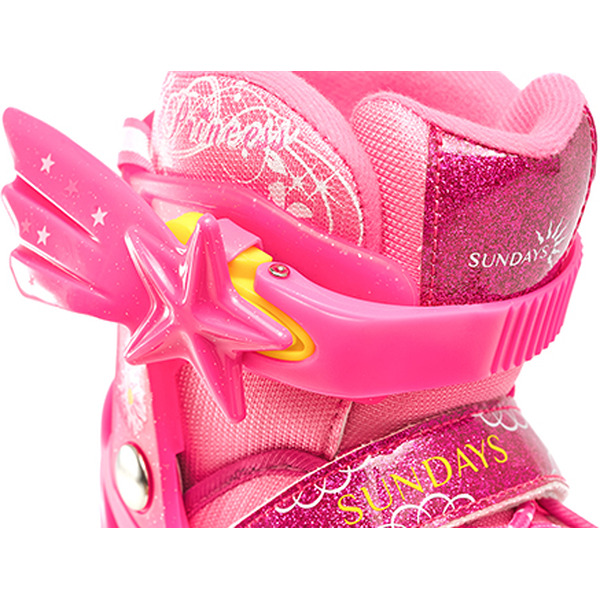 Роликовые коньки Sundays PW-153B-5D (р 29-32) розовый