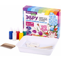 Набор для рисования на воде BRAUBERG HOBBY ЭБРУ (20 картин) А5 665353