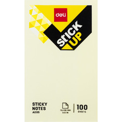 Блок самоклеящийся DELI A00553 (100 л.,желтый пастель)