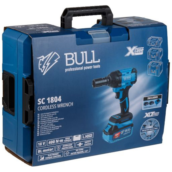 Аккумуляторный ударный гайковерт BULL SC 1804 Xcase (2х4 А*ч, з/у 4 А)