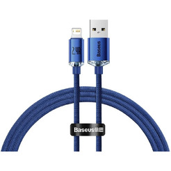 Кабель Baseus CAJY000003 Crystal Shine Series Fast Charging Data USB to iP 2.4A 1.2m Blue