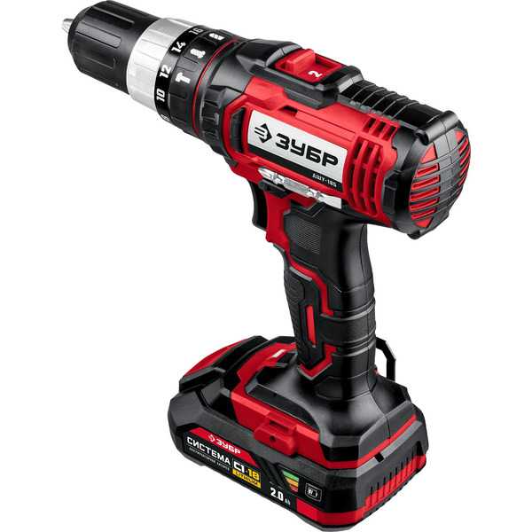 Дрель-шуруповерт Зубр Мастер ДШУ-185-22 (с 2-мя АКБ, кейс)